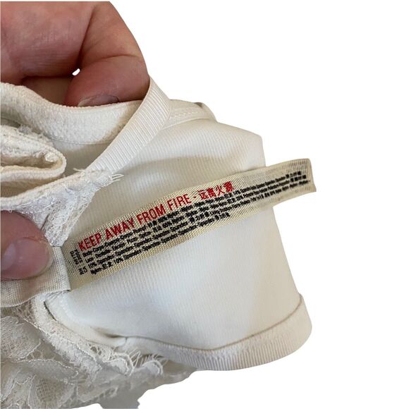 Free People XS Bralette Bianca Long Line Underwire Bra Ivory Lace Cups - Picture 3 of 10